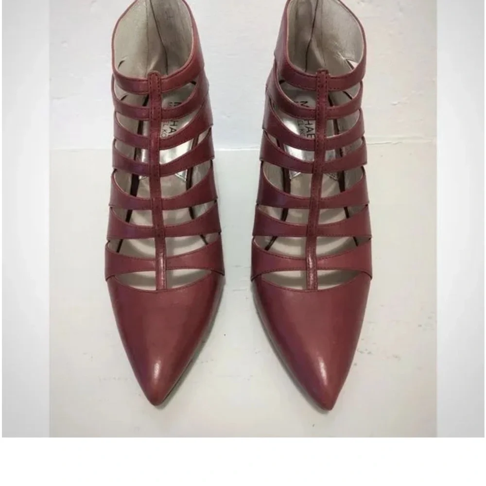 Michael Kors Burgundy Leather Booties, Size 10 - Picture 3 of 16